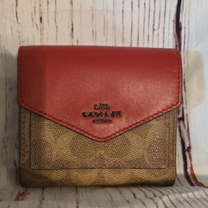 Coach Red and Tan Women's Wallet